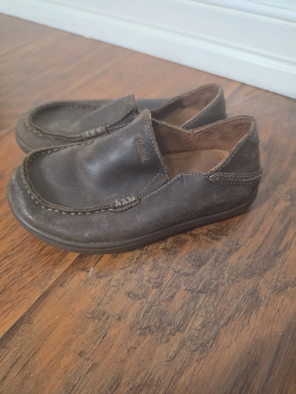 Olukai Boys Leather Shoes Moloa Toddler Size 10 Brown
